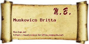 Muskovics Britta névjegykártya